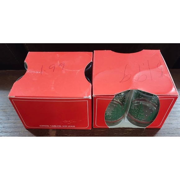 Set of 7 Vintage Libbey Christmas Pine Tree Rocks Glasses Set of 7  Snow Lowball - Picture 9 of 11